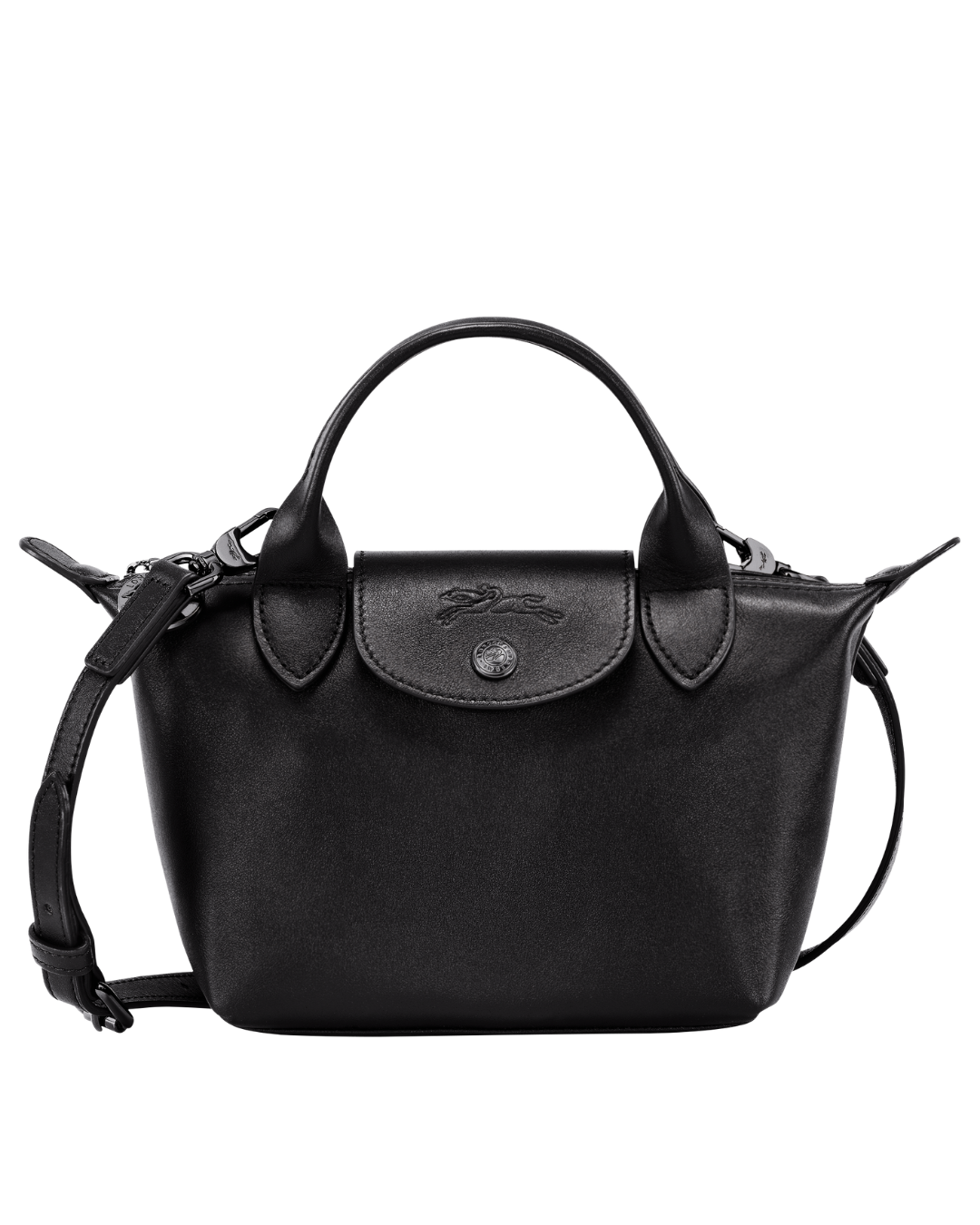 Le Pliage Xtra XS Leather Handbag Black