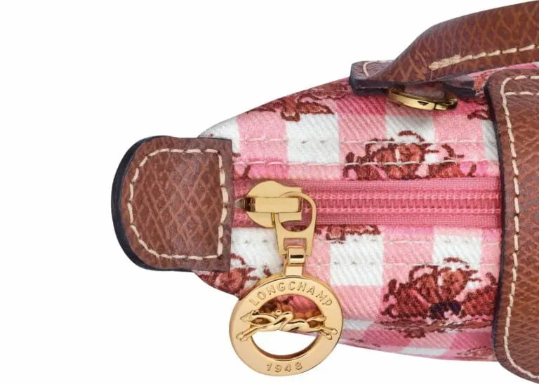 Le Pliage Collection Mini El Çantası Pembe Çiçek Detaylı (Çapraz Askılı)