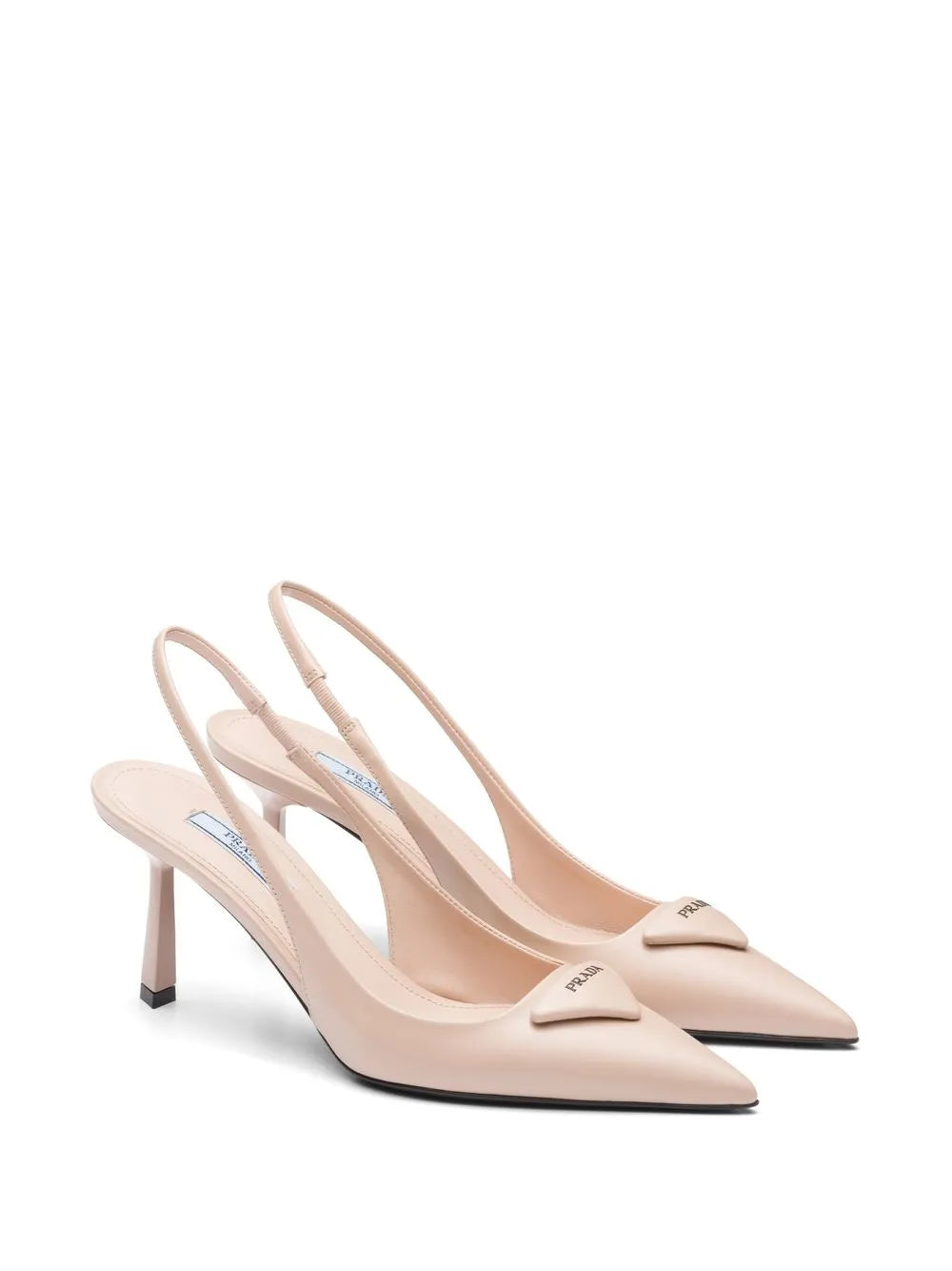 80mm Leather Heeled Shoes Dusty Pink