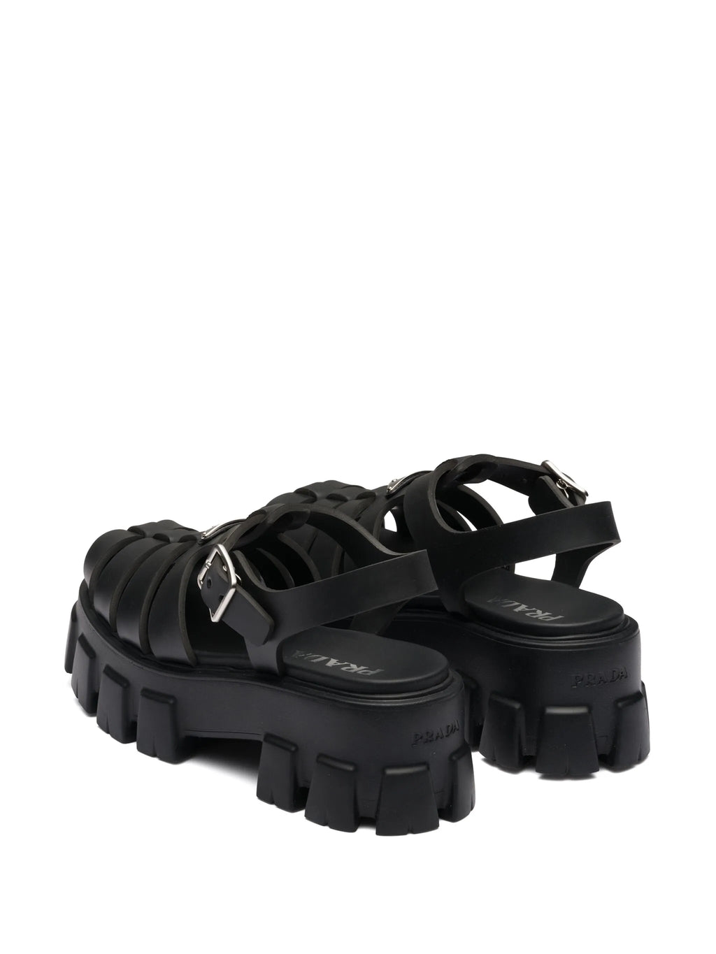 55mm Leather Platform Sandals Black