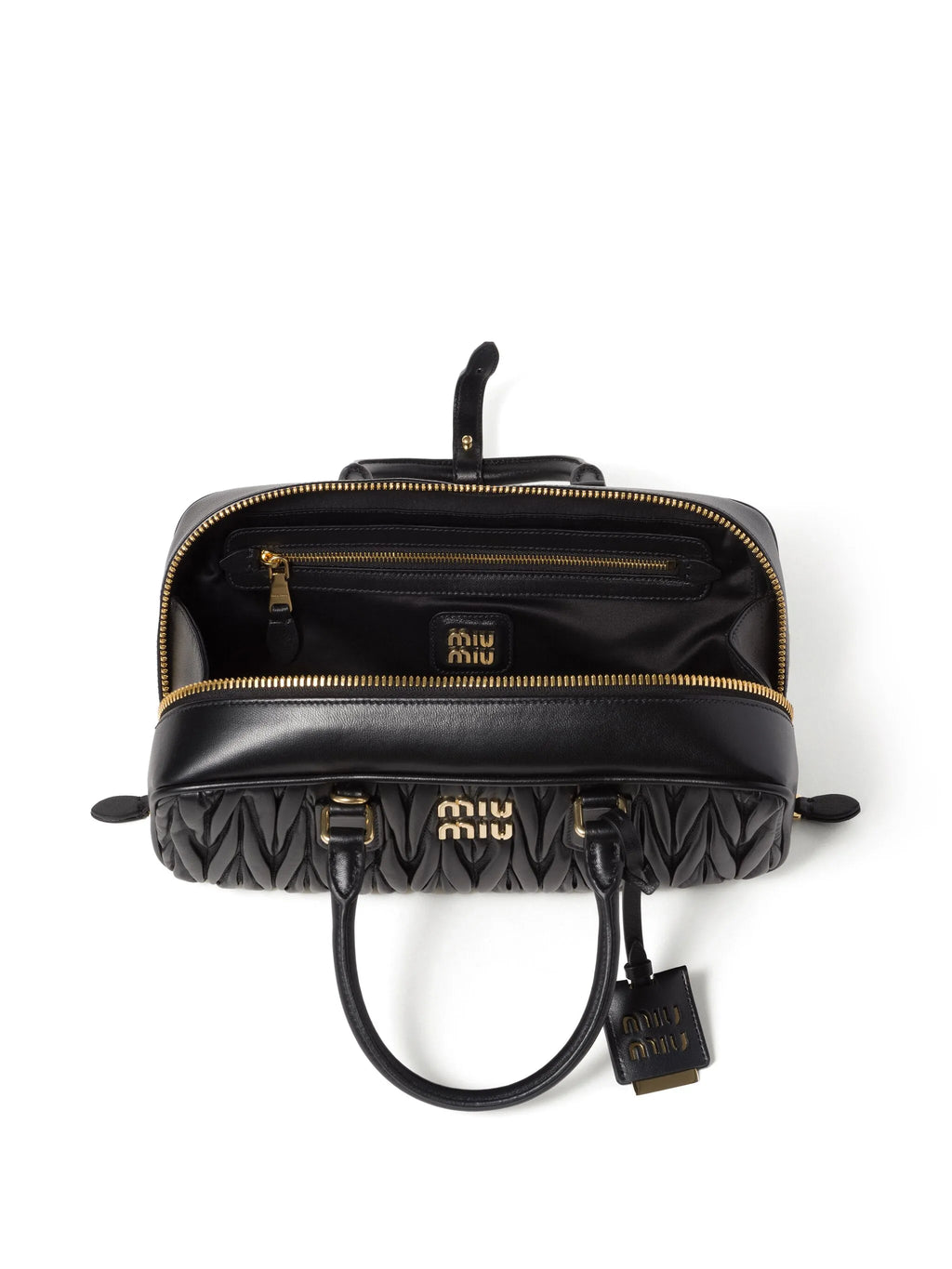 Arcadie Kapitone Deri Tote Çanta Siyah