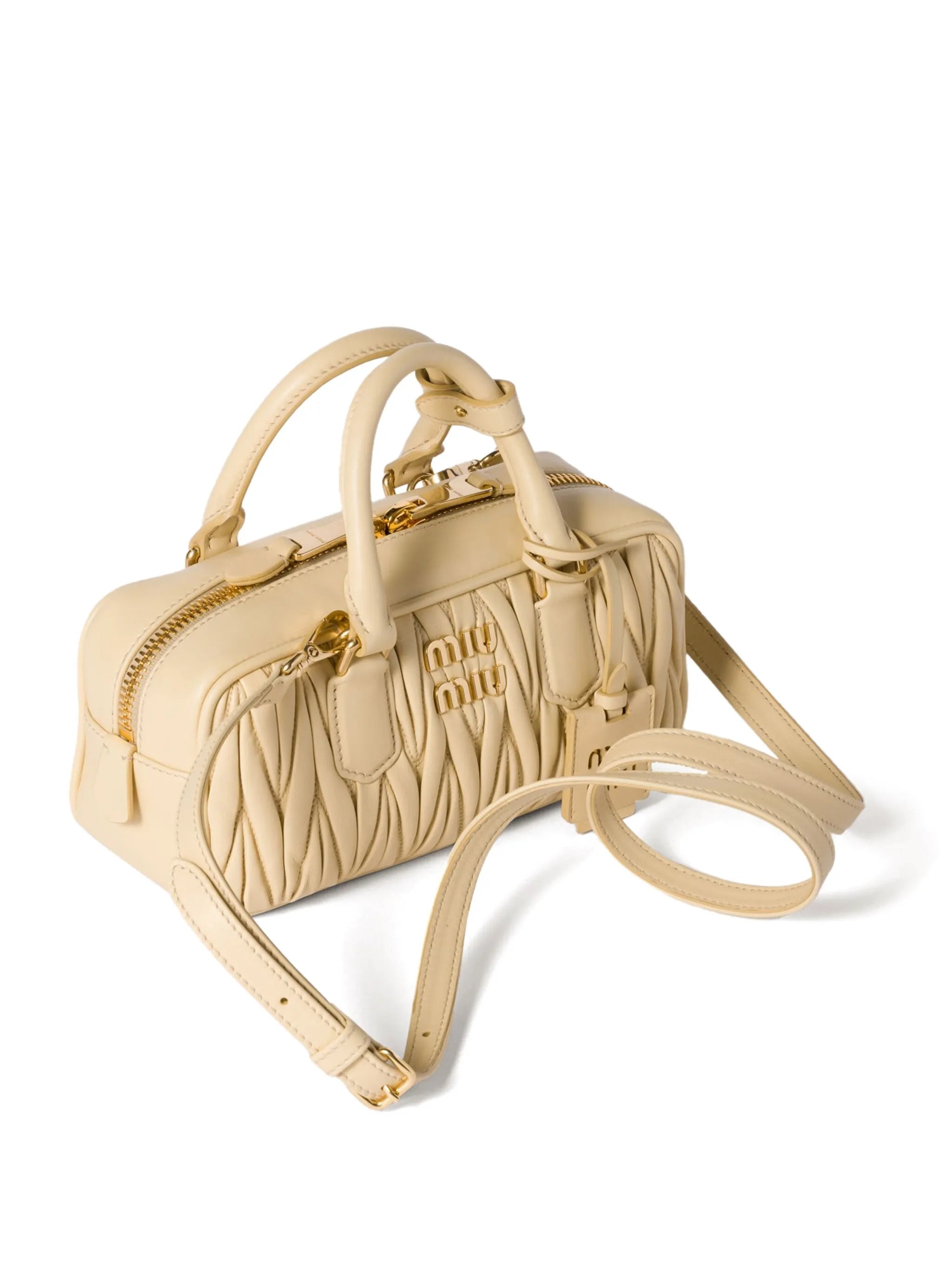 Arcadie Quilted Leather Tote Bag Ecru