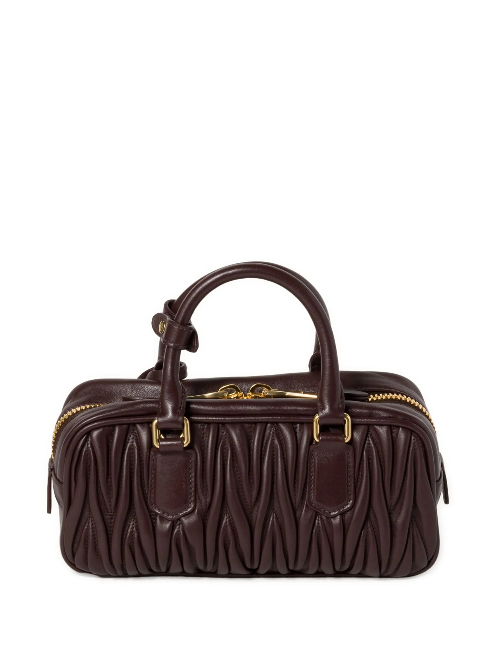 Arcadie Quilted Leather Tote Bag Bitter Coffee