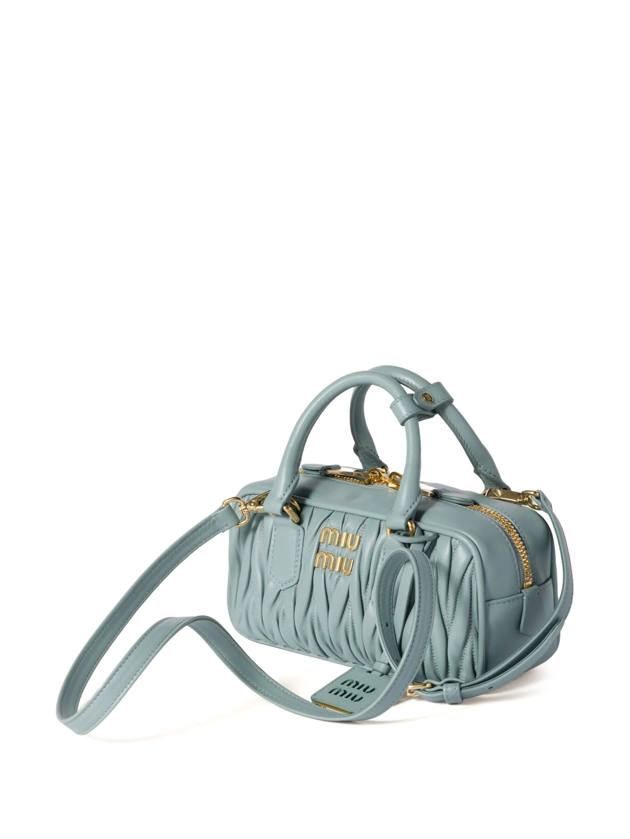 Arcadie Quilted Leather Tote Bag Light Blue