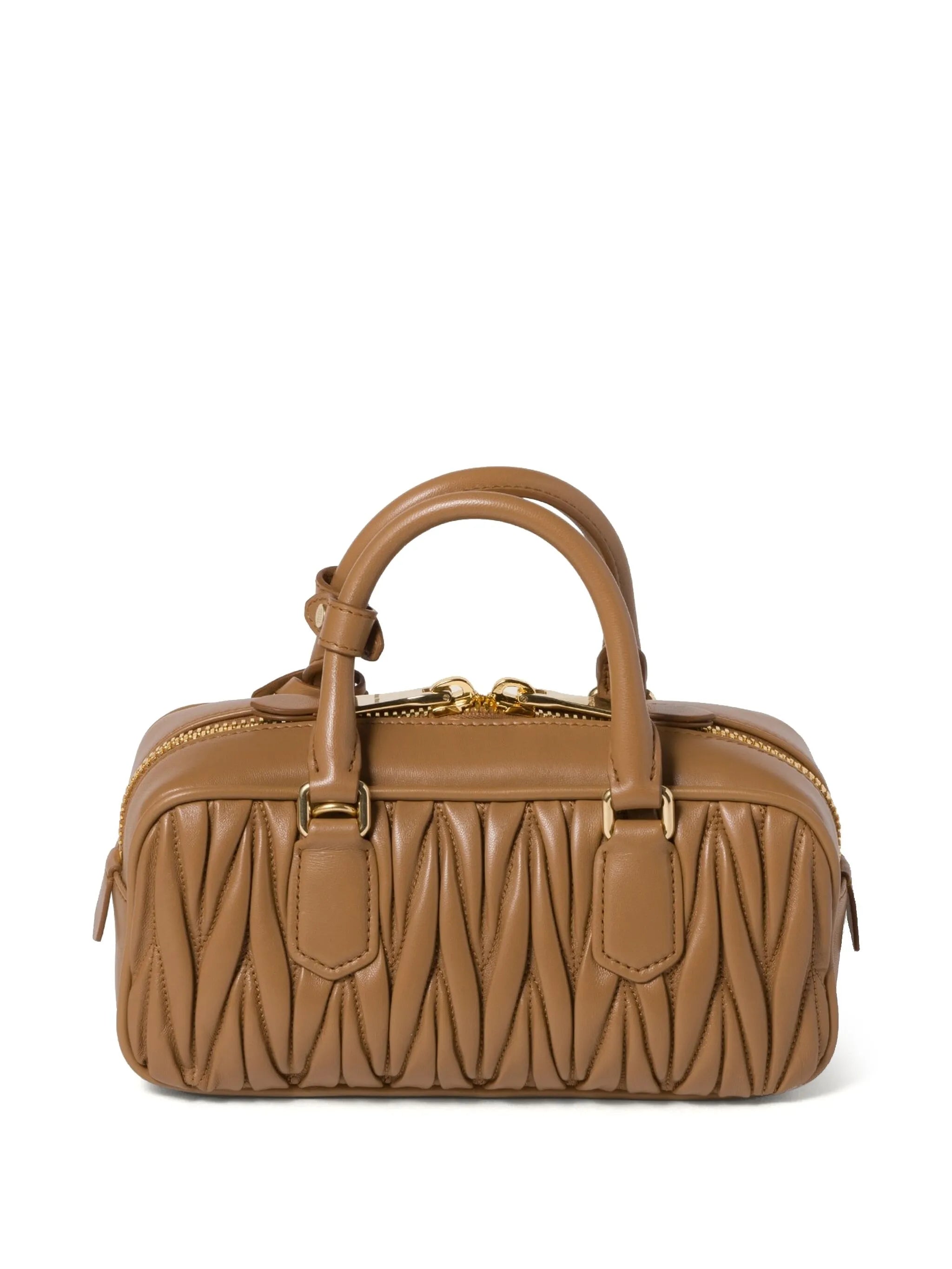 Arcadie Quilted Leather Tote Bag Tan