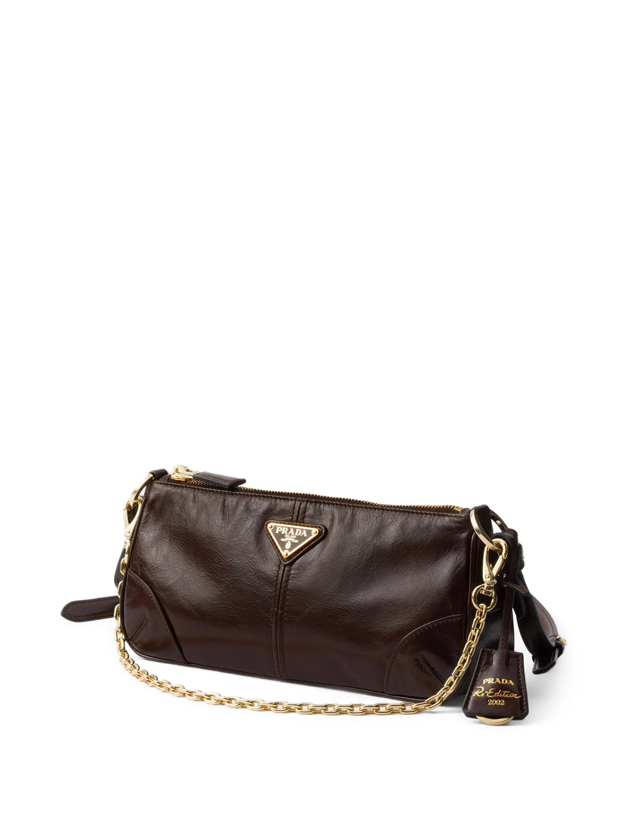 Medium Size Re-Edition Leather Shoulder Bag Dark Brown