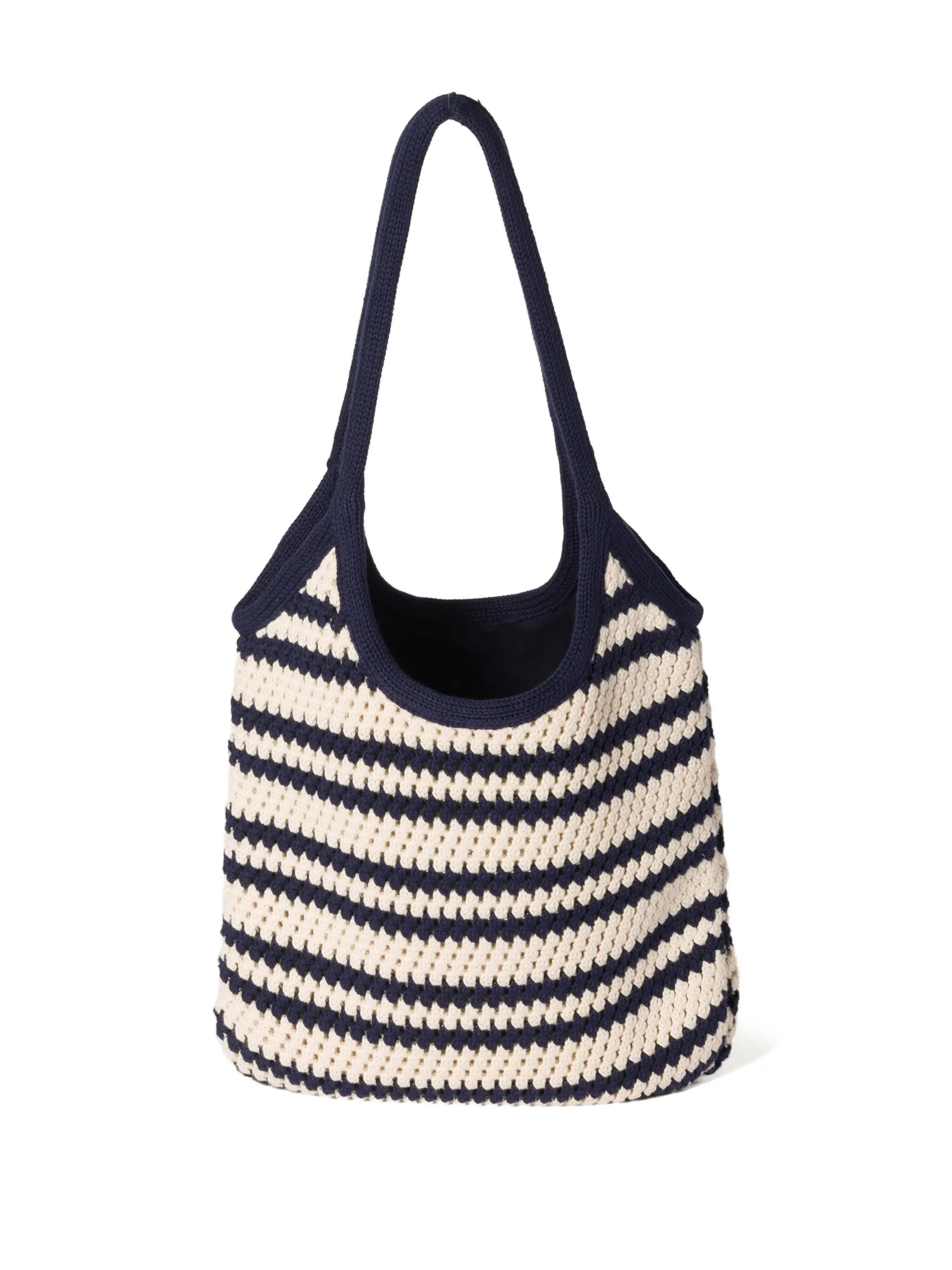 Ivy Knitted Bag Cream &amp; Navy Blue