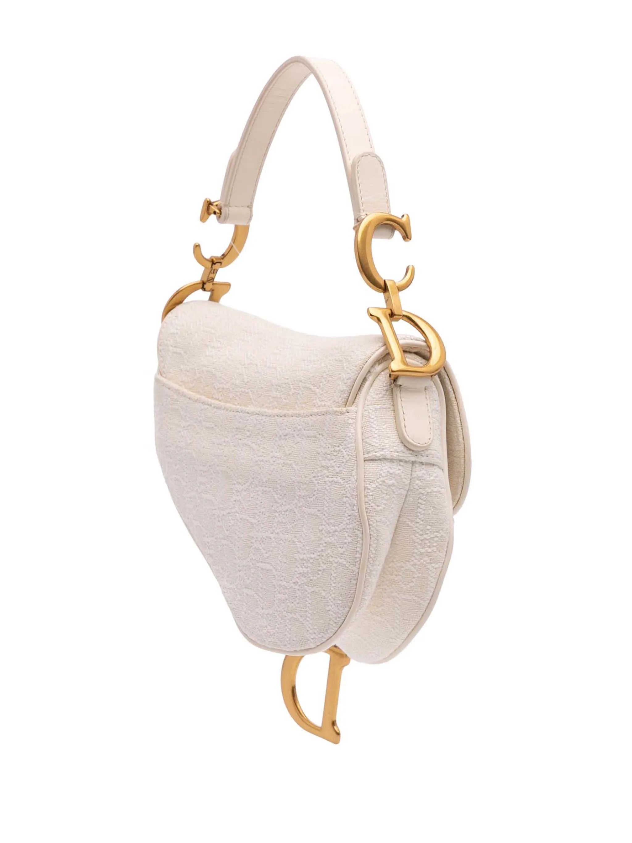 Mini Oblique Canvas Shoulder Bag Off White