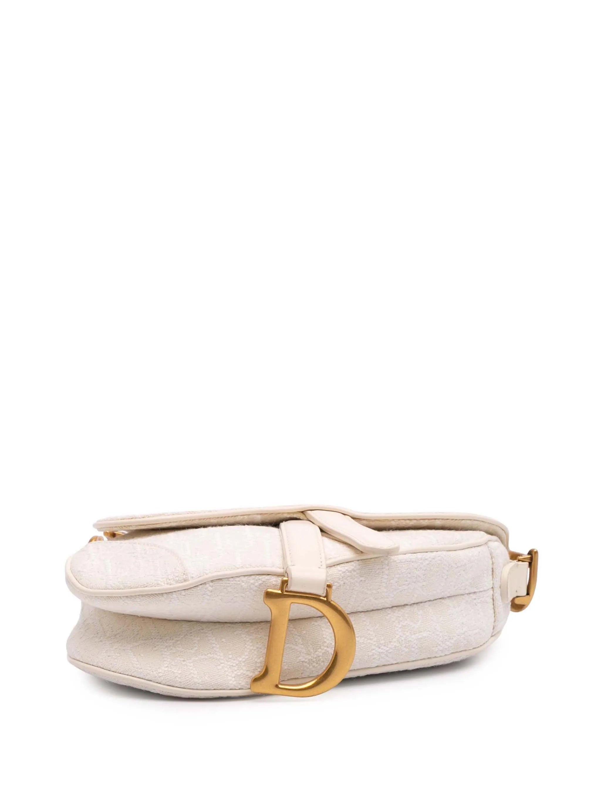 Mini Oblique Canvas Shoulder Bag Off White