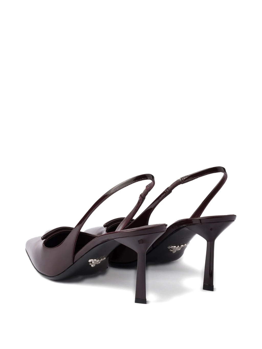 75mm Shiny Leather Heeled Shoes, Burgundy