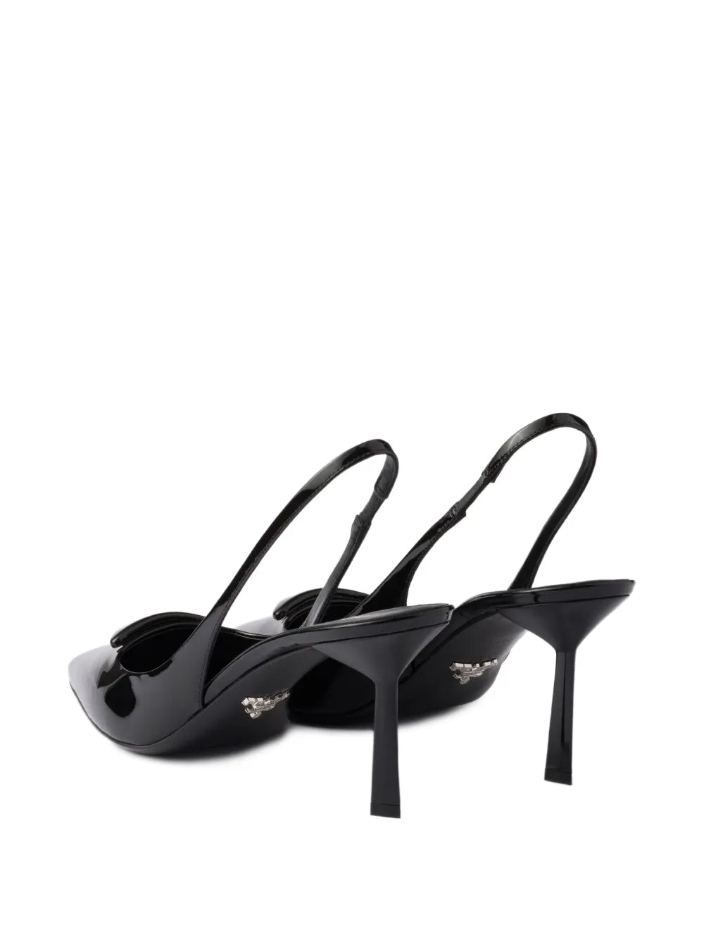 75mm Shiny Leather High Heel Shoes Black