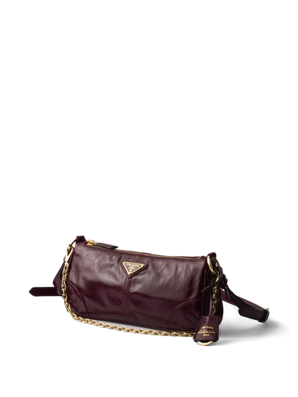 Medium Size Re-Edition Leather Shoulder Bag Burgundy