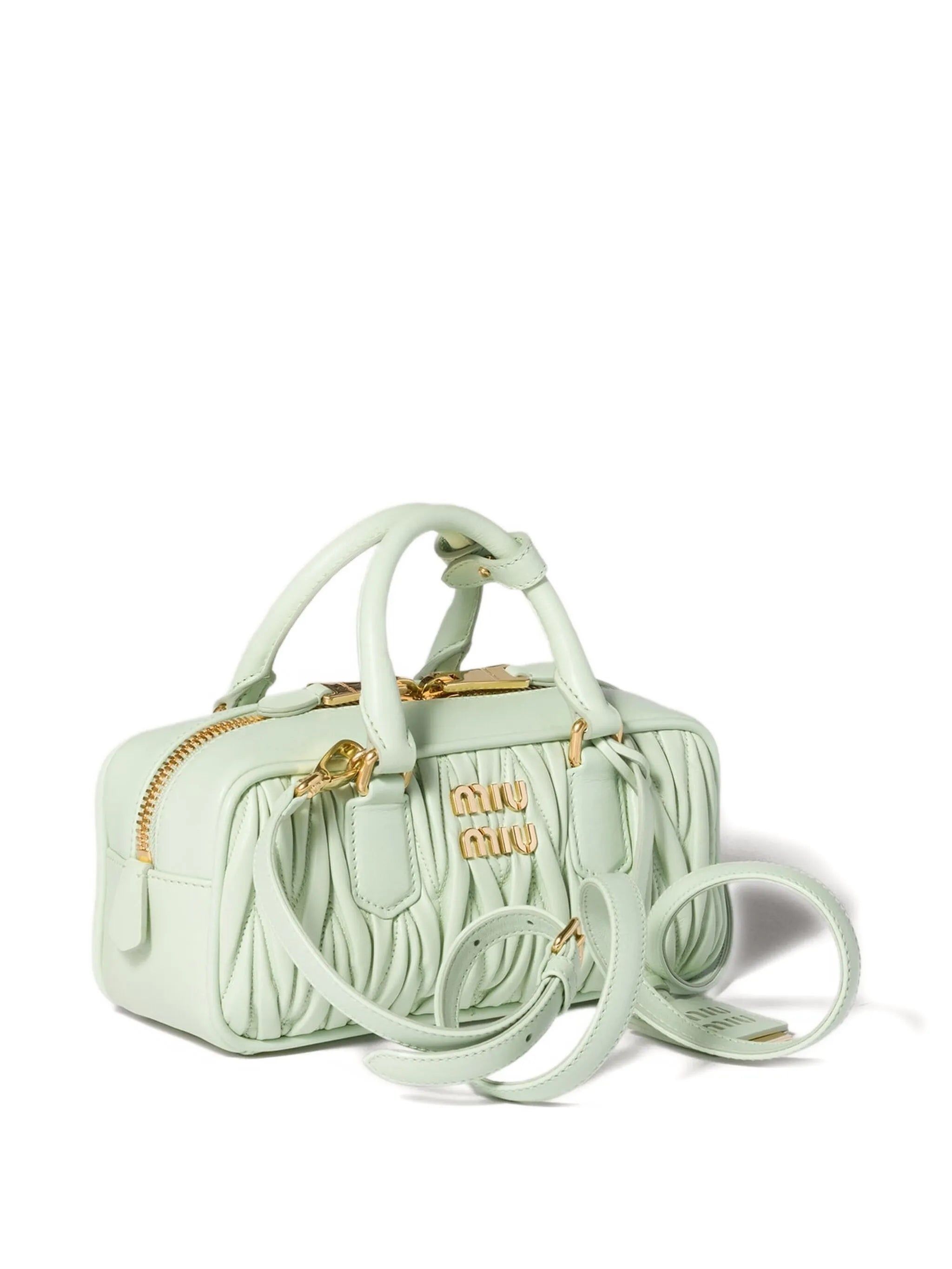 Arcadie Quilted Leather Tote Bag Light Green