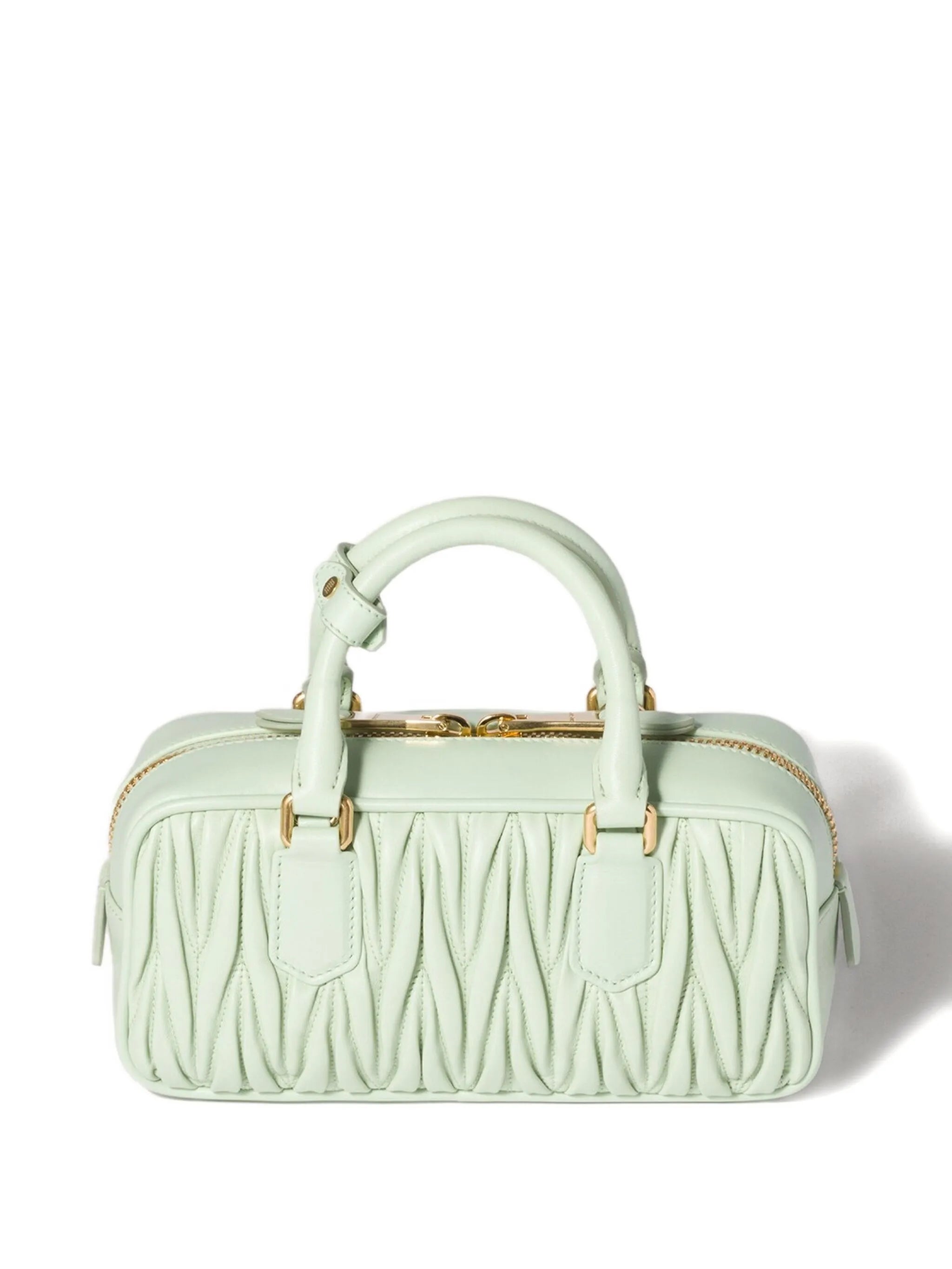 Arcadie Quilted Leather Tote Bag Light Green