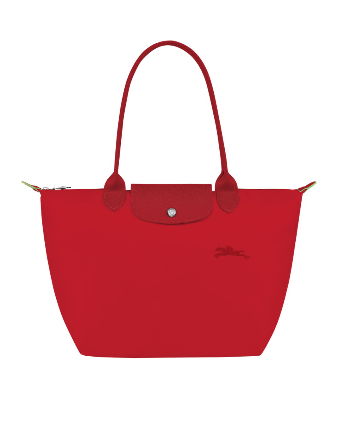 Le Pliage Green Medium Tote Bag Tomato Red