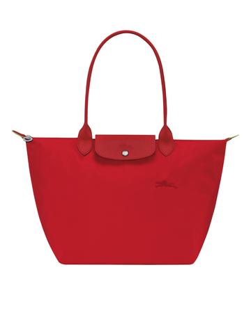 Le Pliage Green Large Tote Bag Tomato Red