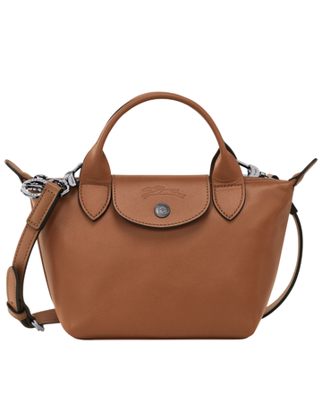 Le Pliage Xtra XS Leather Handbag Cognac