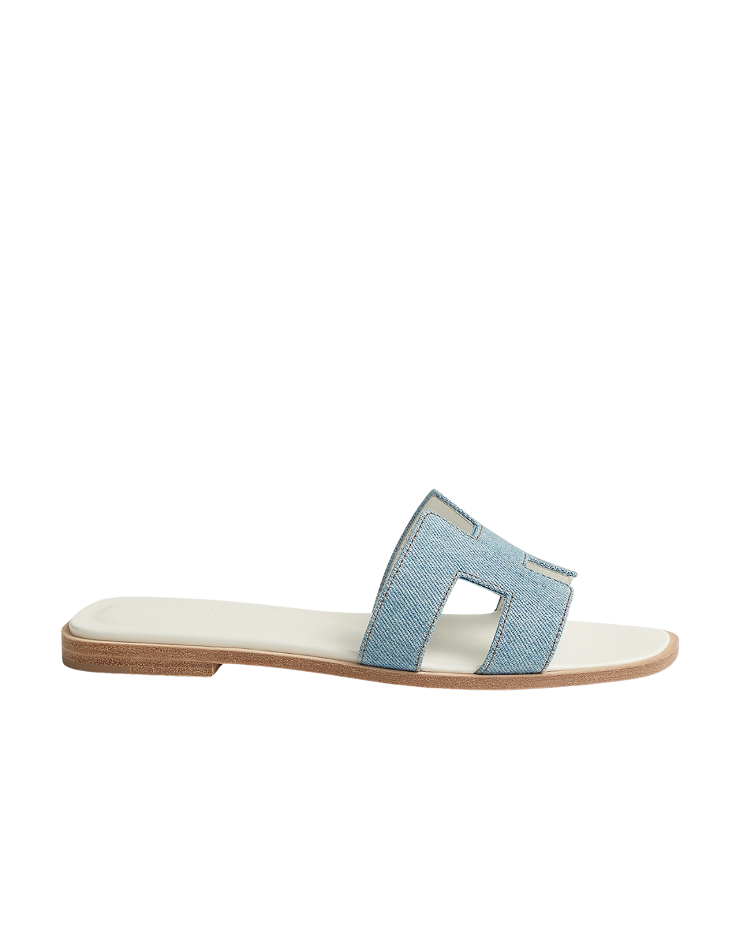 Oran Leather Slippers Light Blue