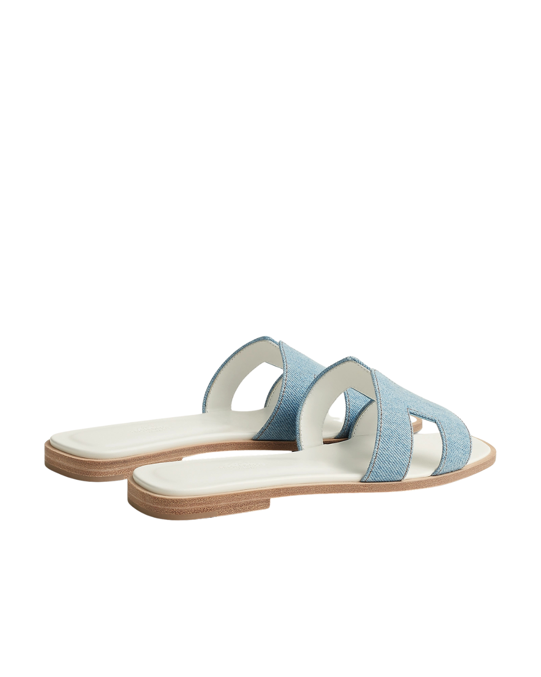 Oran Leather Slippers Light Blue