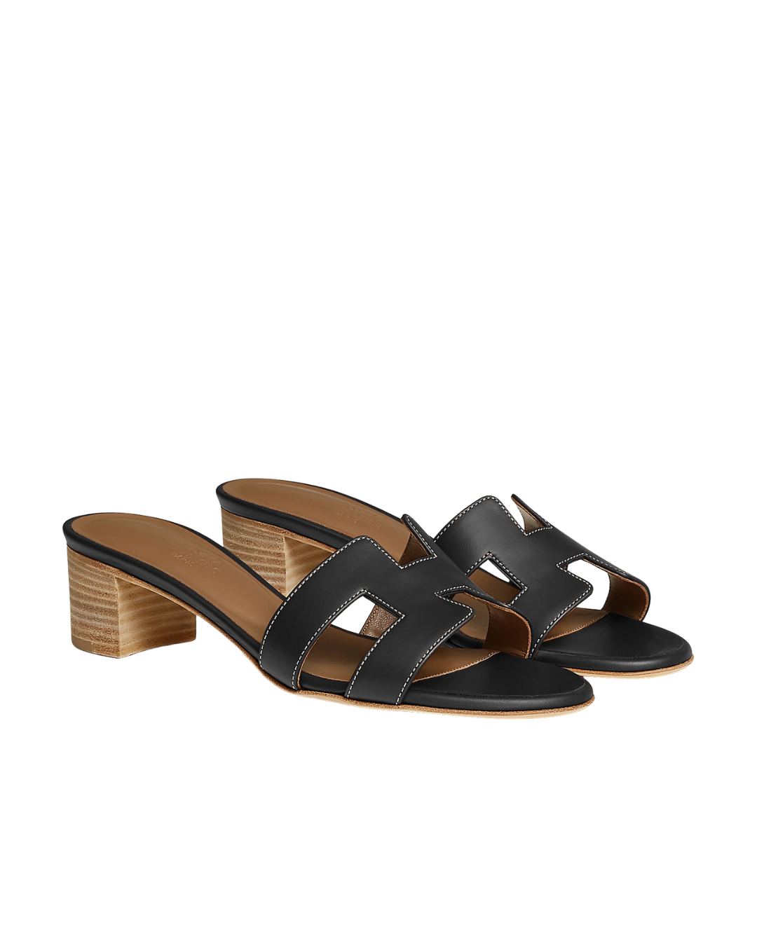 Oasis Leather Slippers Black