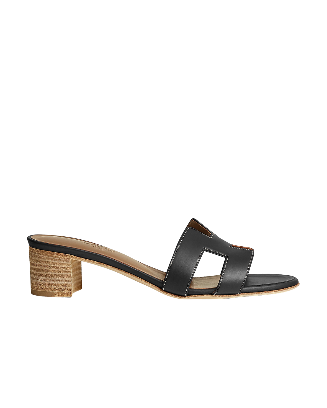 Oasis Leather Slippers Black