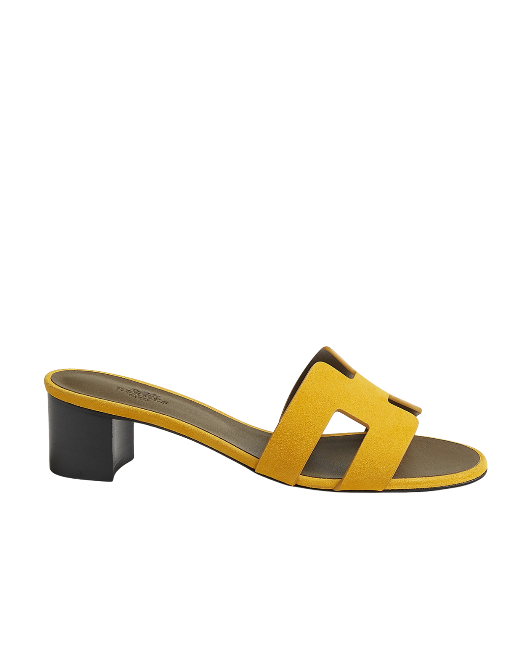 Oasis Leather Slippers Mustard Yellow