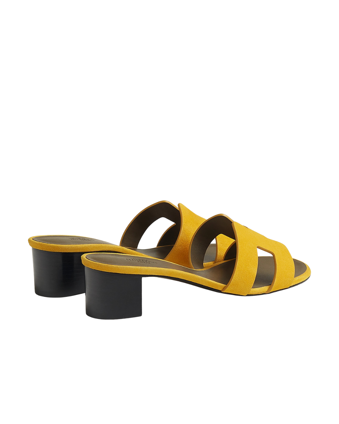 Oasis Leather Slippers Mustard Yellow