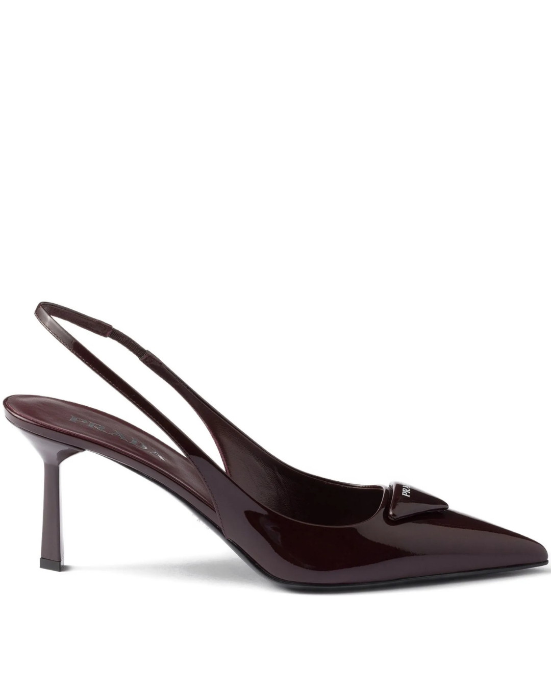 75mm Shiny Leather Heeled Shoes, Burgundy