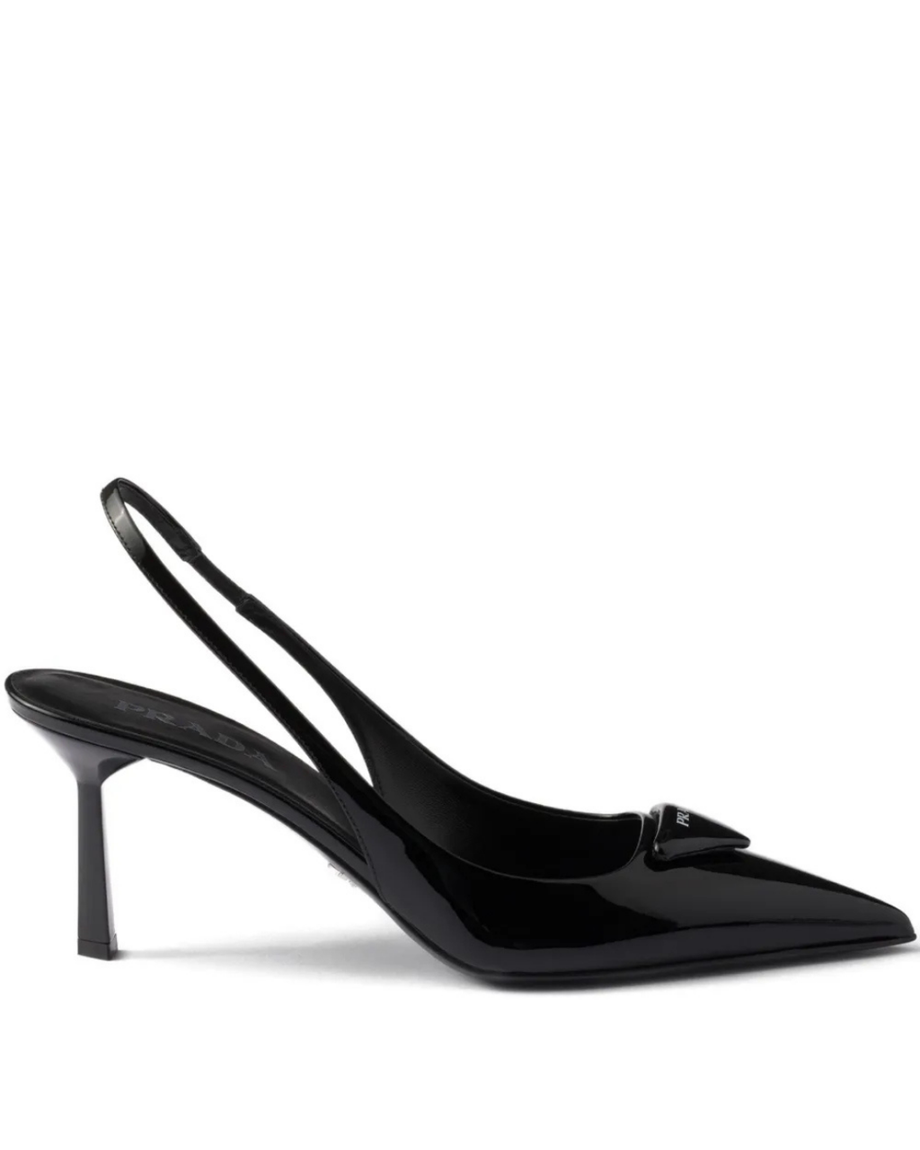 75mm Shiny Leather High Heel Shoes Black