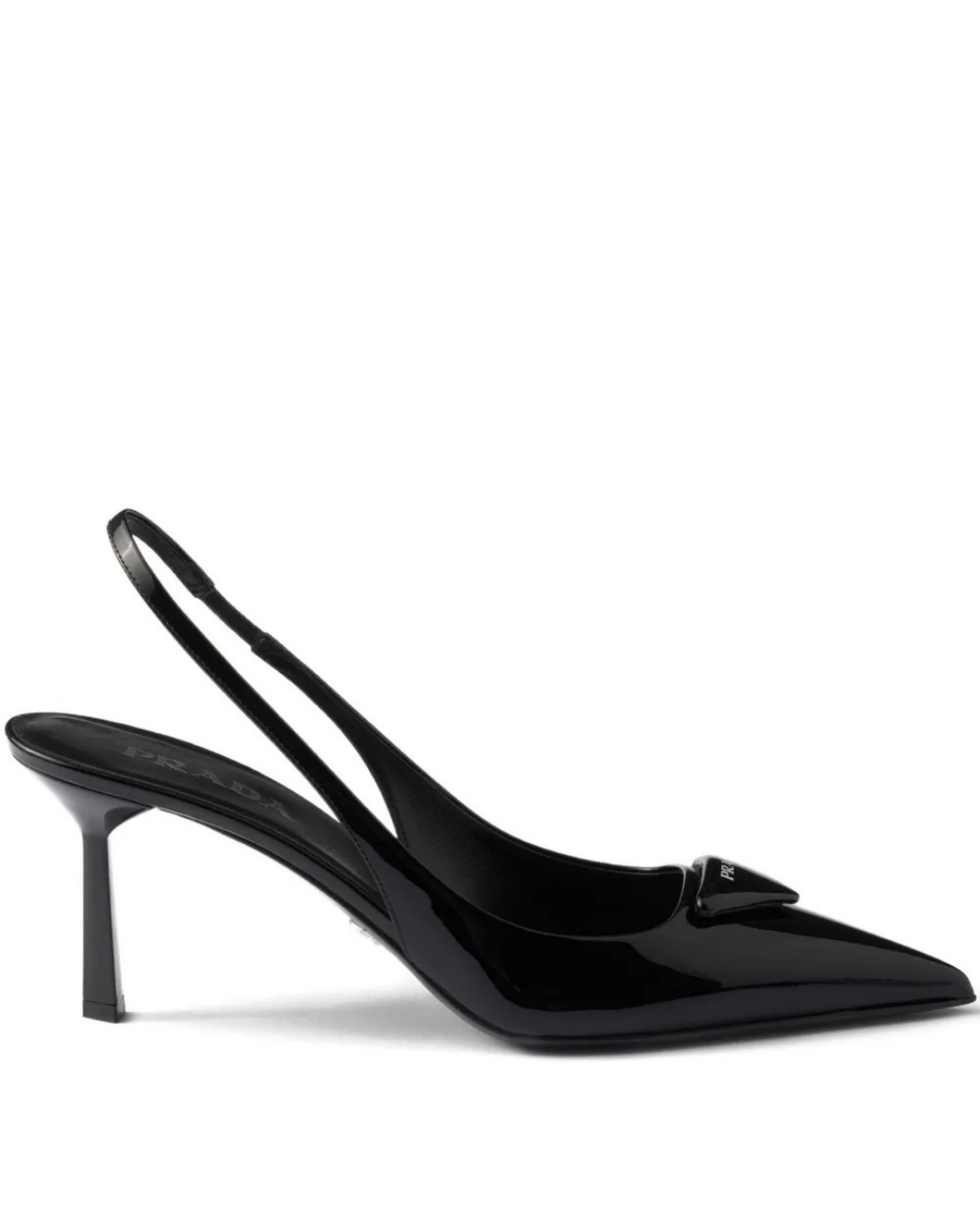 75mm Shiny Leather High Heel Shoes Black