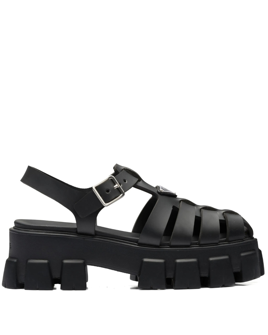 55mm Leather Platform Sandals Black