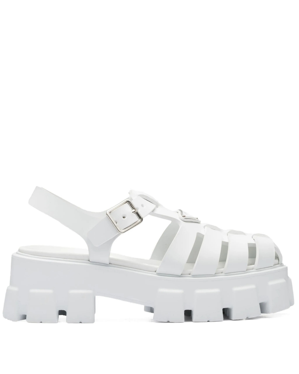 55mm Leather Platform Sandals White