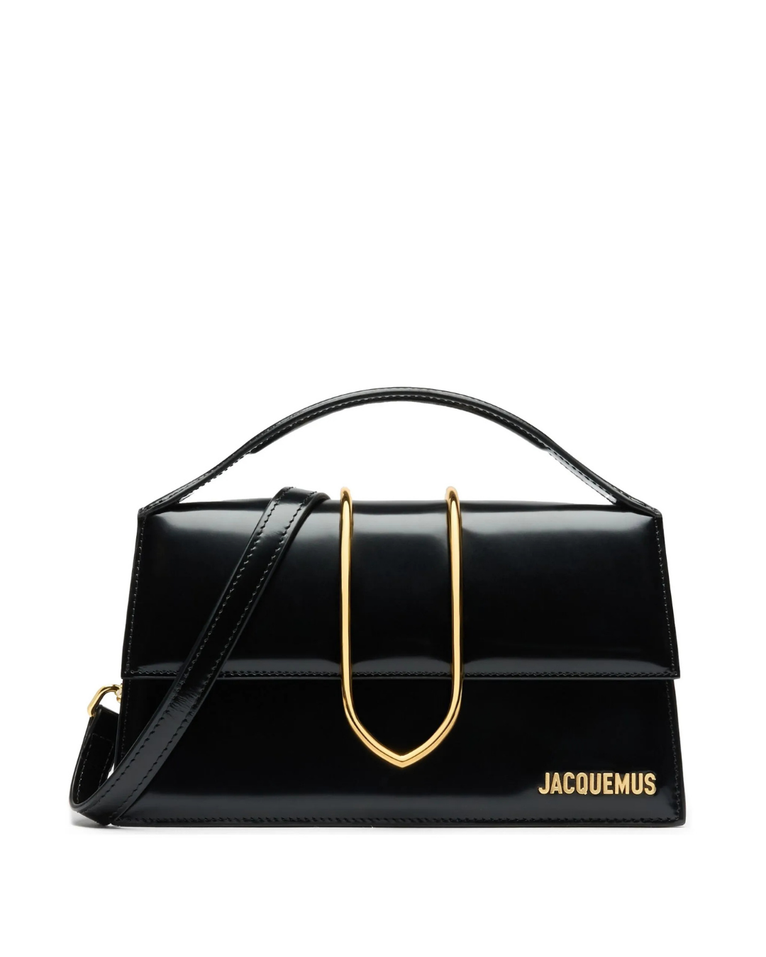 Le Grand Bambino Shiny Leather Tote Bag Black
