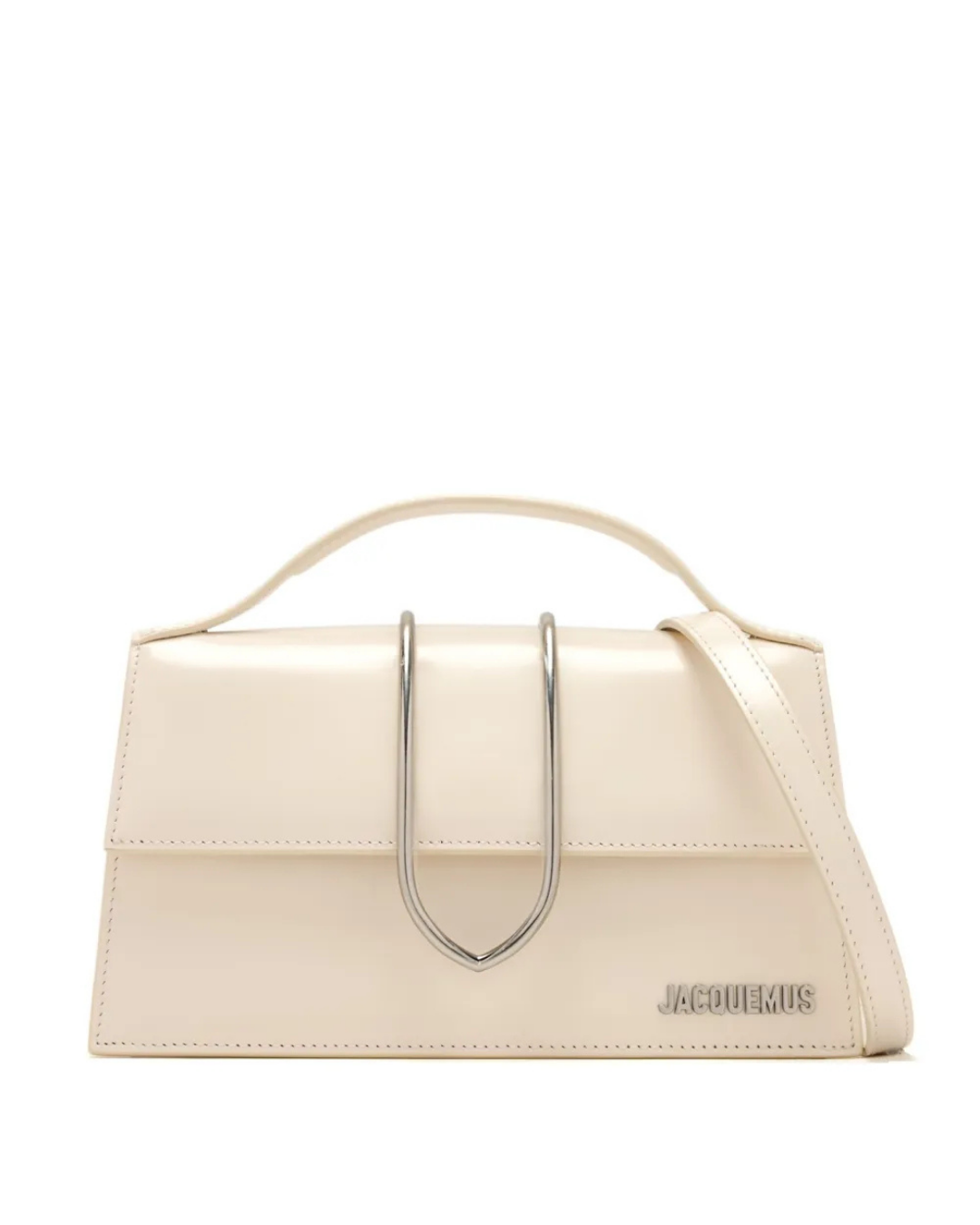 Le Grand Bambino Shiny Leather Tote Bag Off White