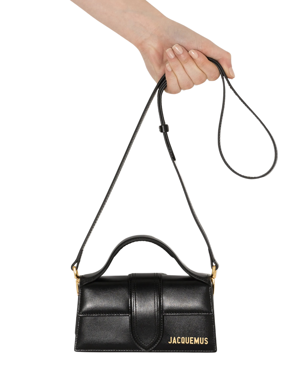 Le Bambino Shiny Leather Tote Bag Black