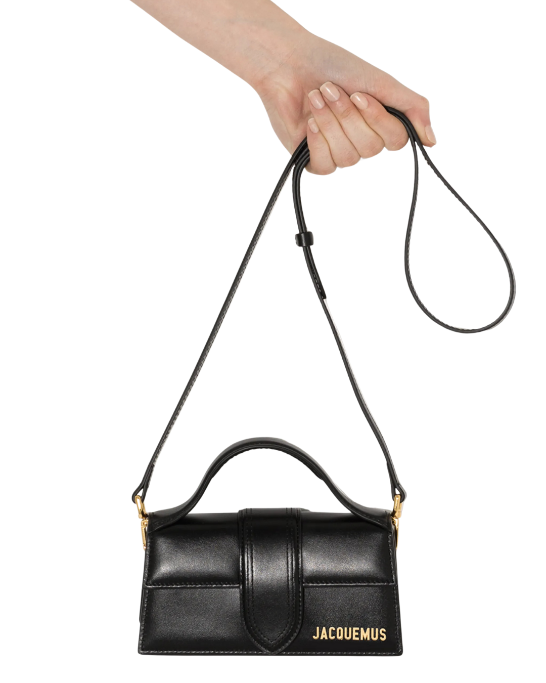 Le Bambino Shiny Leather Tote Bag Black