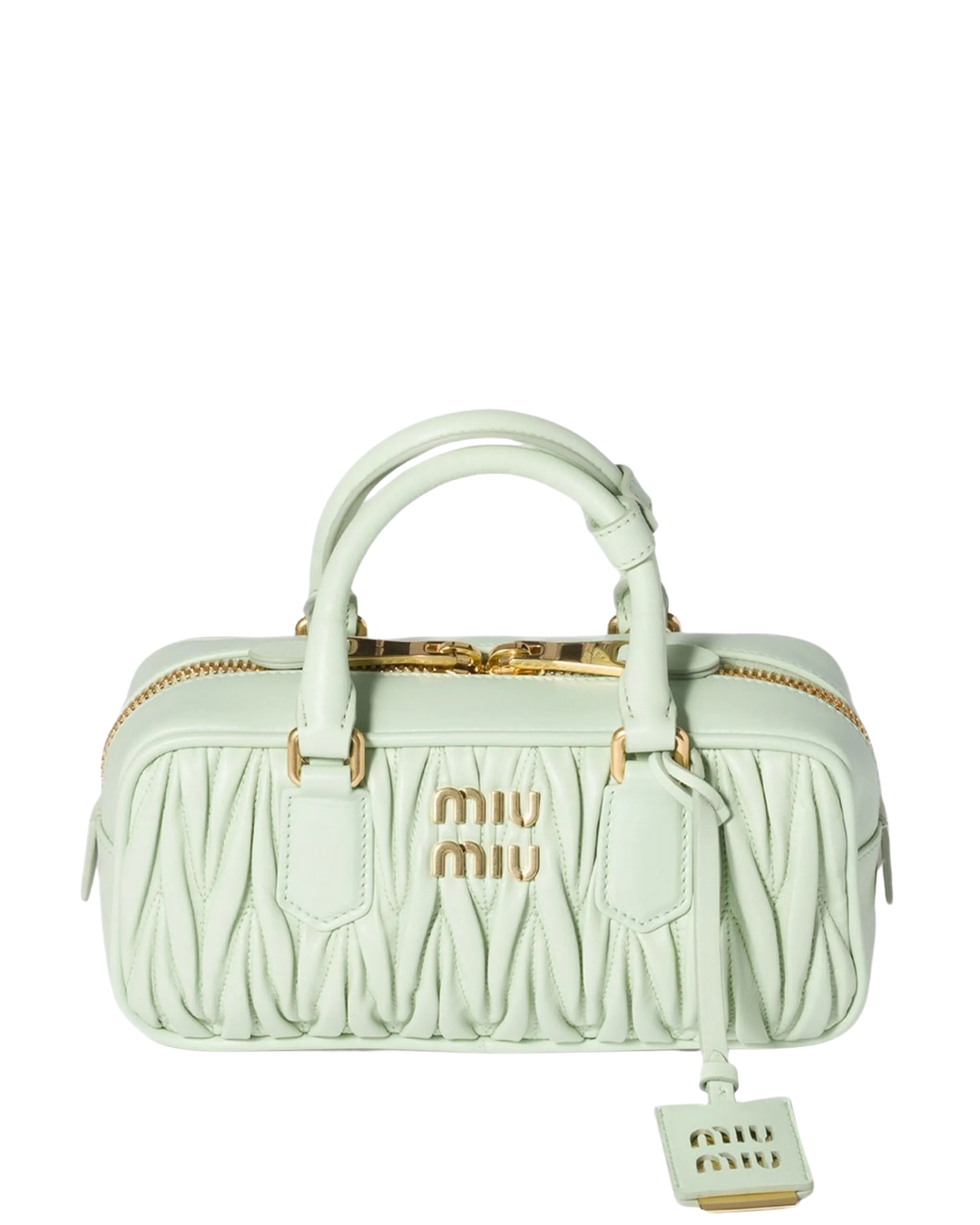 Arcadie Quilted Leather Tote Bag Light Green