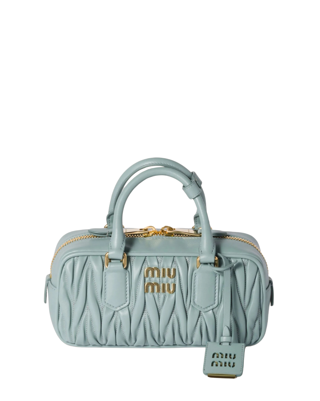 Arcadie Quilted Leather Tote Bag Light Blue