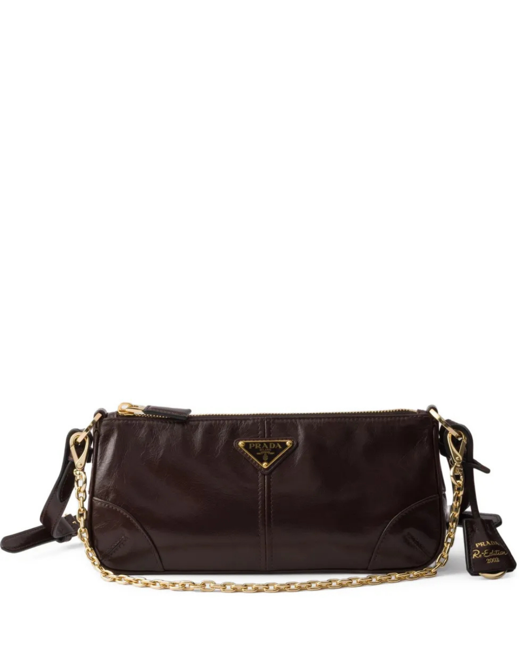 Medium Size Re-Edition Leather Shoulder Bag Dark Brown