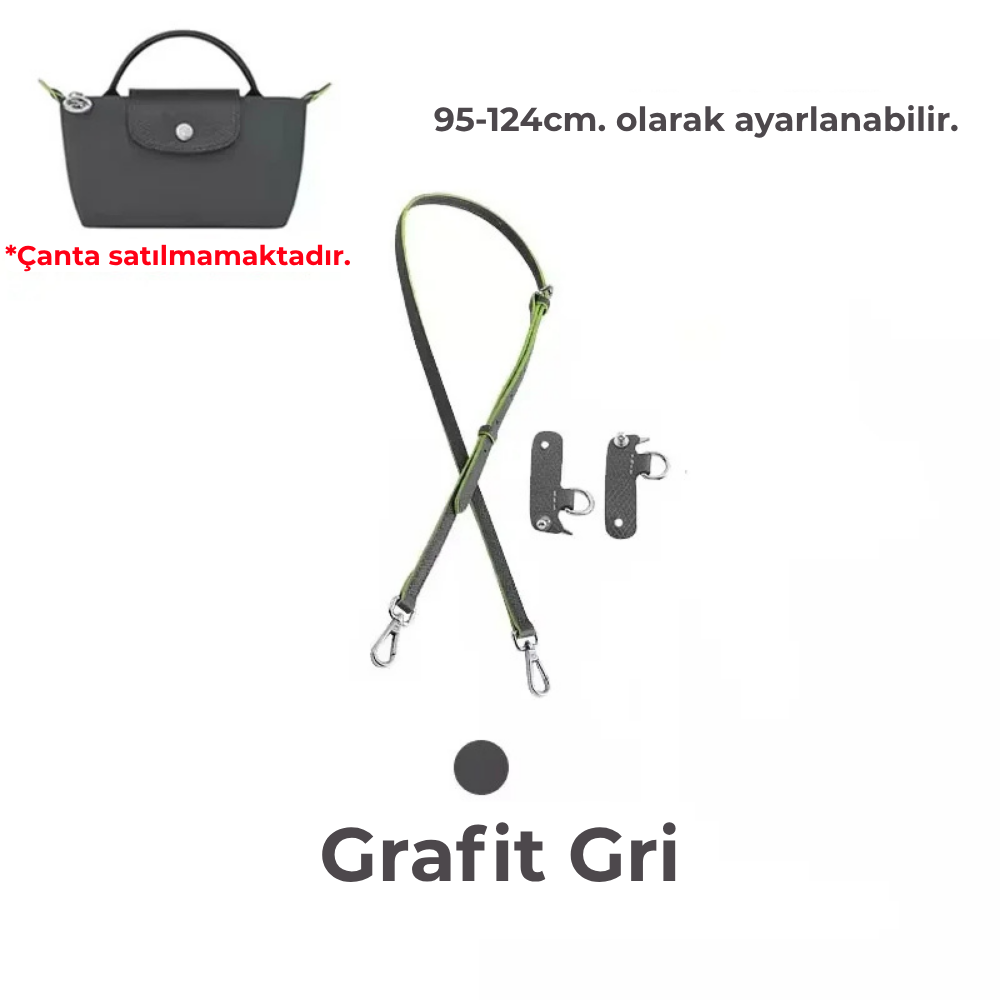 Le Pliage Green Serisi Grafit Gri Renk ile Uyumlu Çapraz Omuz Askısı