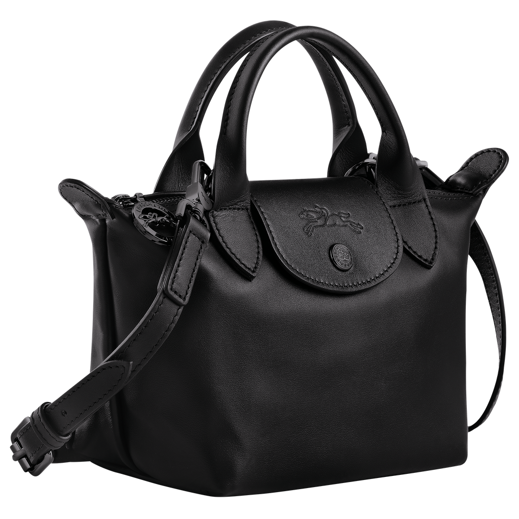 Le Pliage Xtra XS Leather Handbag Black