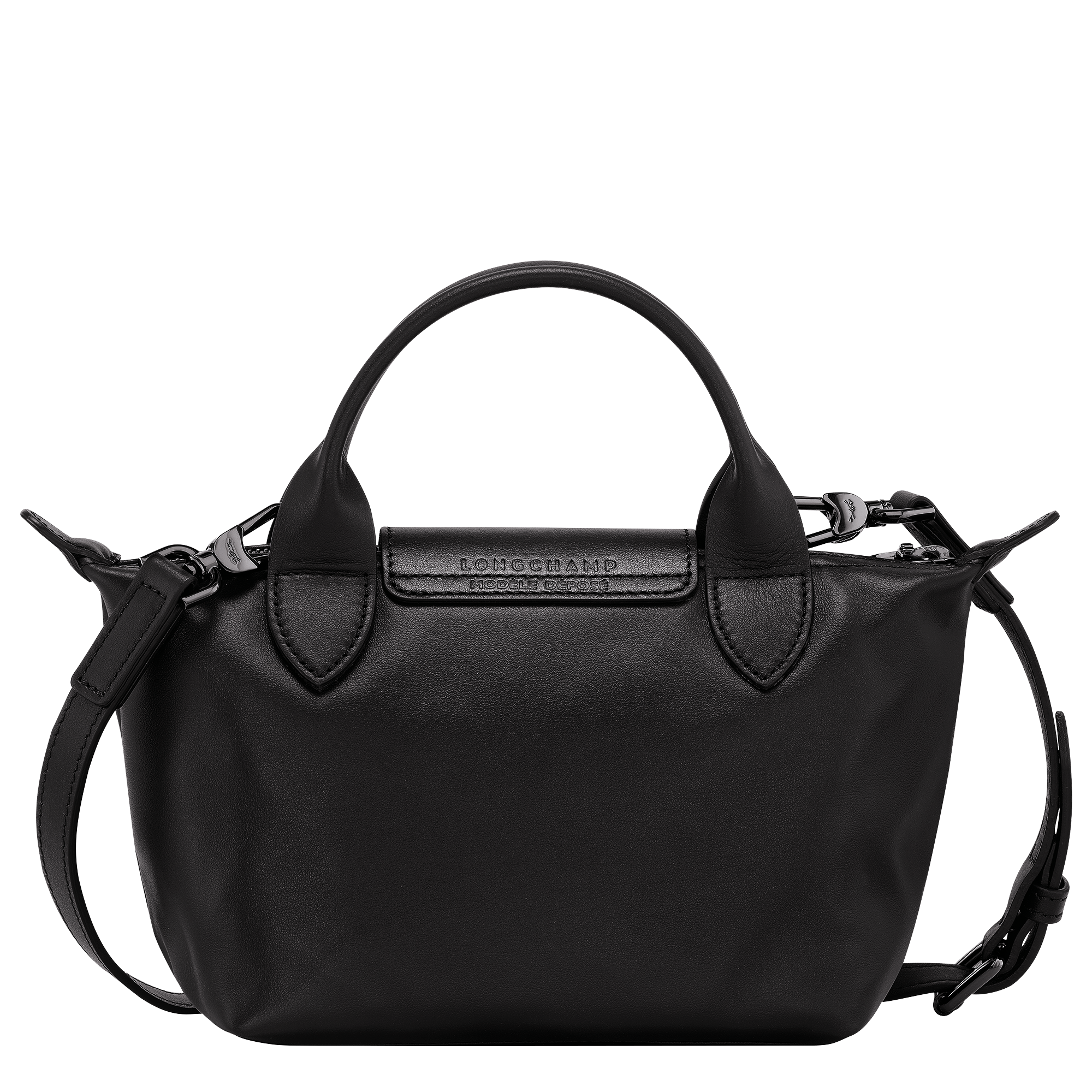 Le Pliage Xtra XS Leather Handbag Black