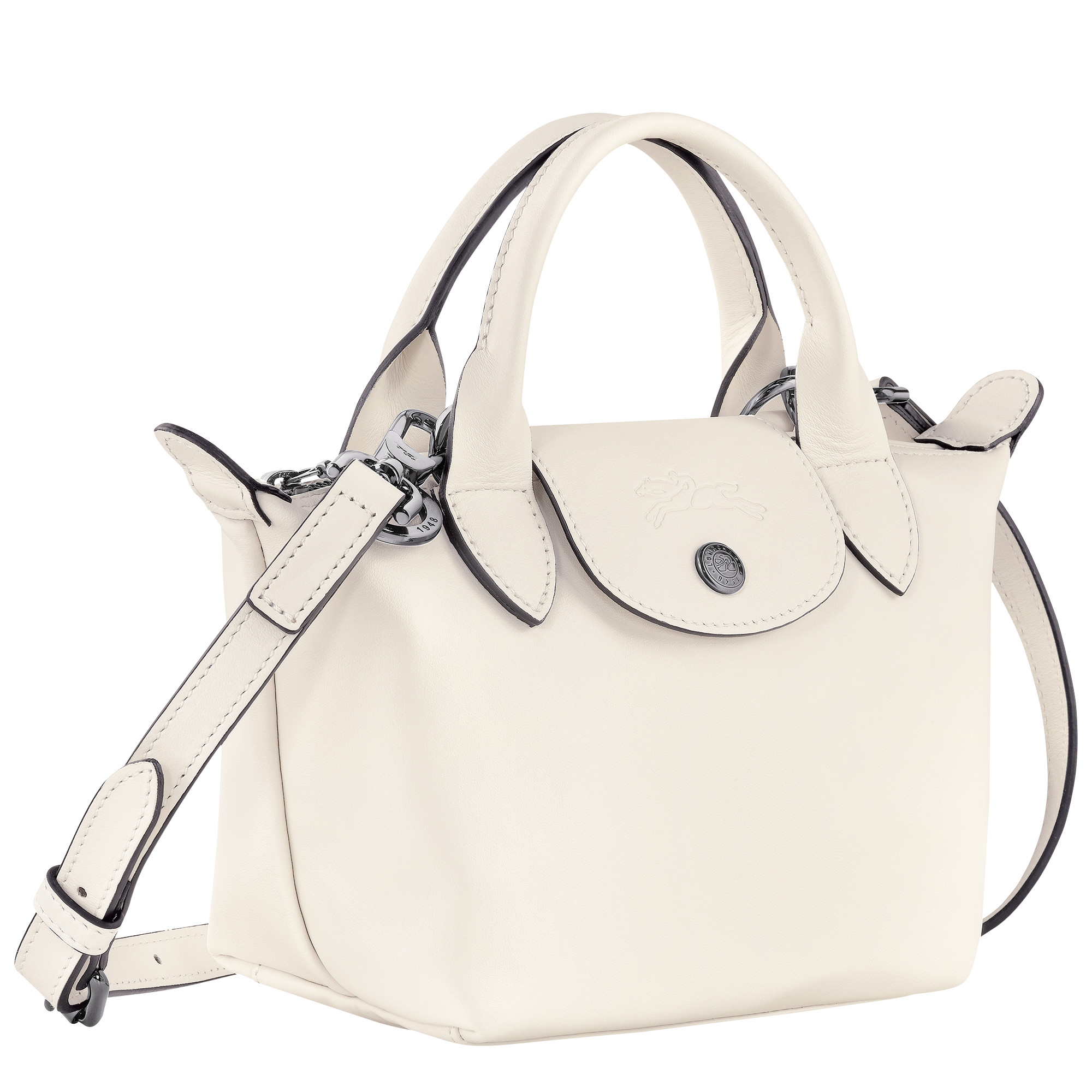 Le Pliage Xtra XS Leather Handbag Ecru