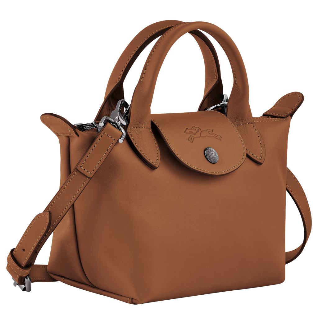 Le Pliage Xtra XS Leather Handbag Cognac
