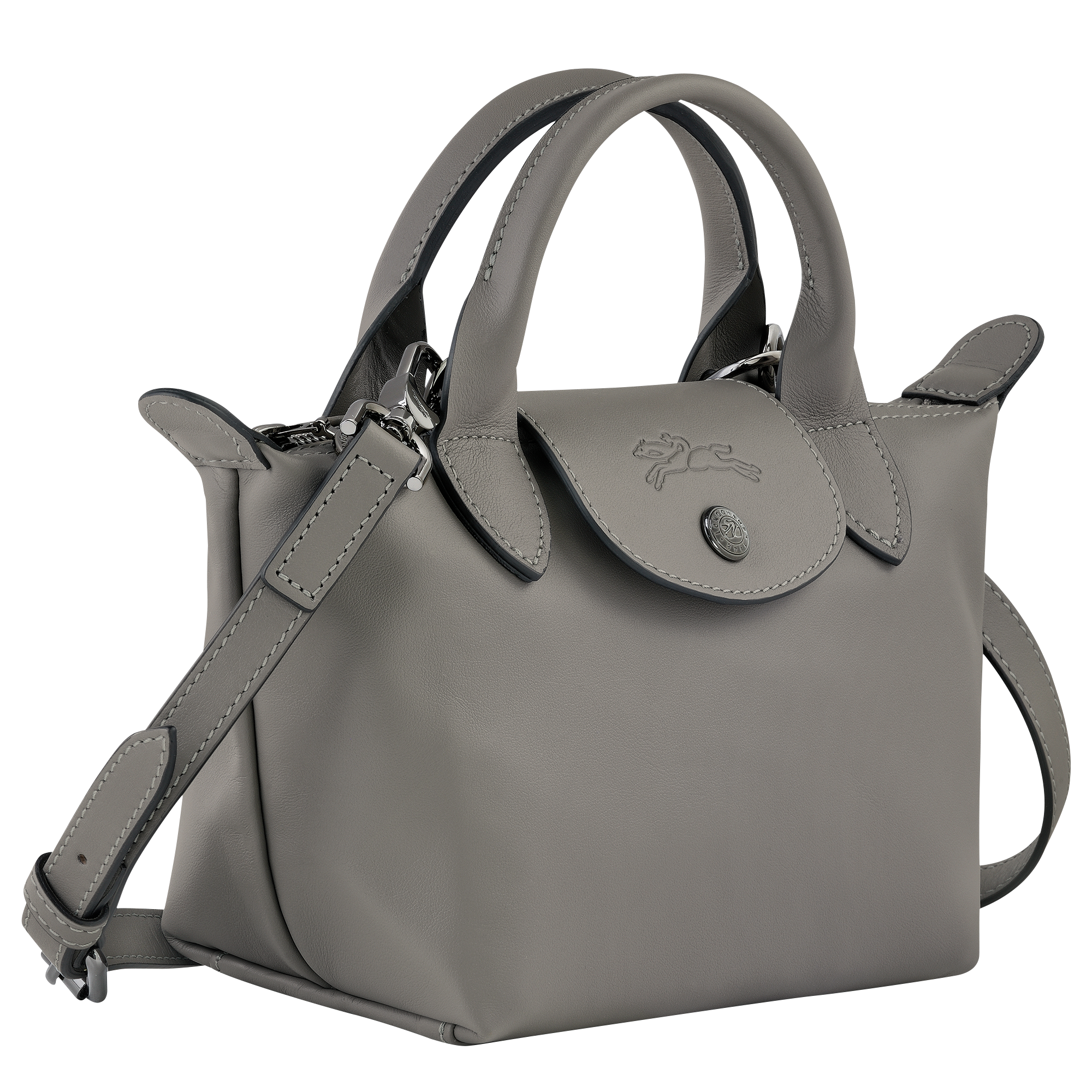 Le Pliage Xtra XS Leather Handbag Sand Beige