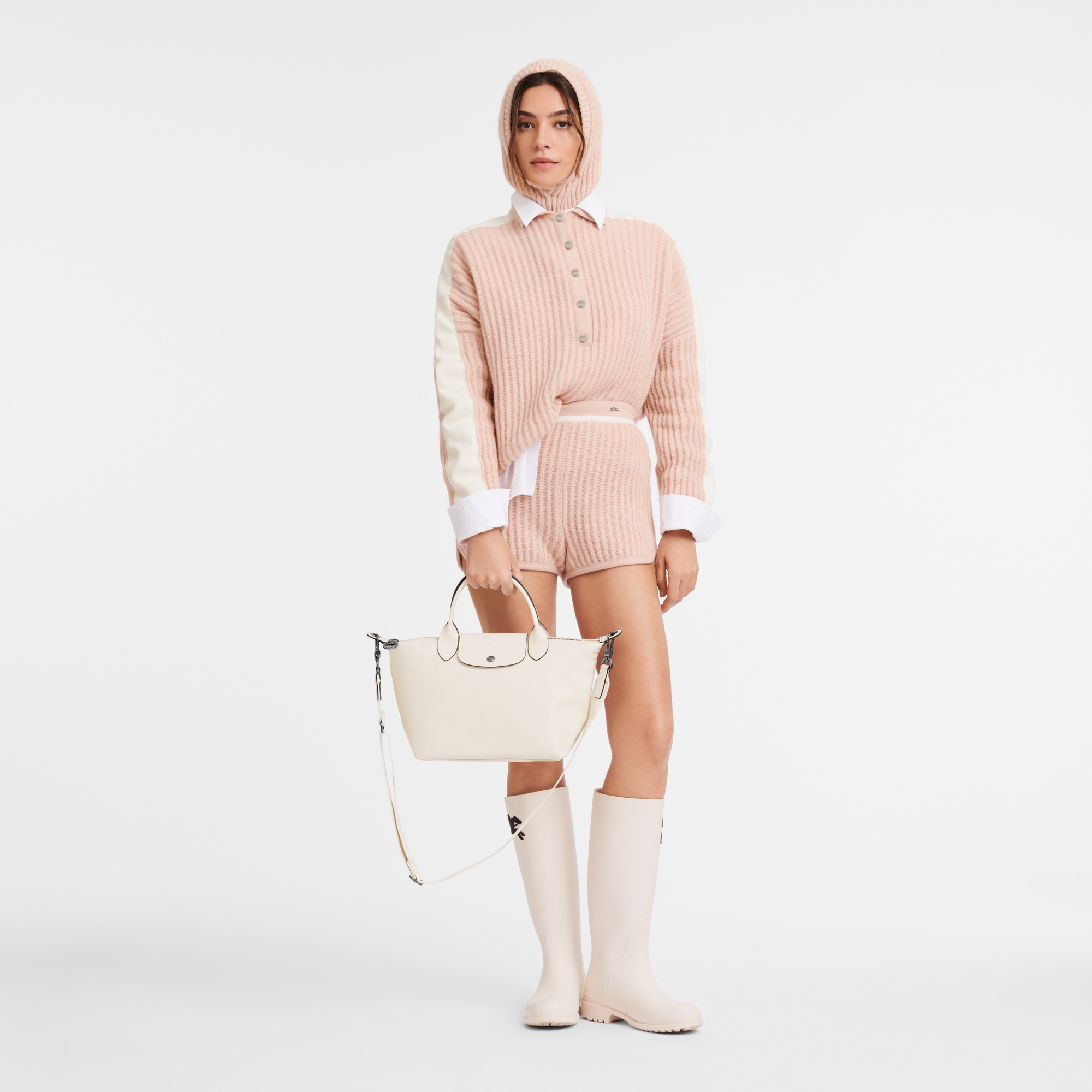 Le Pliage Xtra Small Leather Handbag Ecru