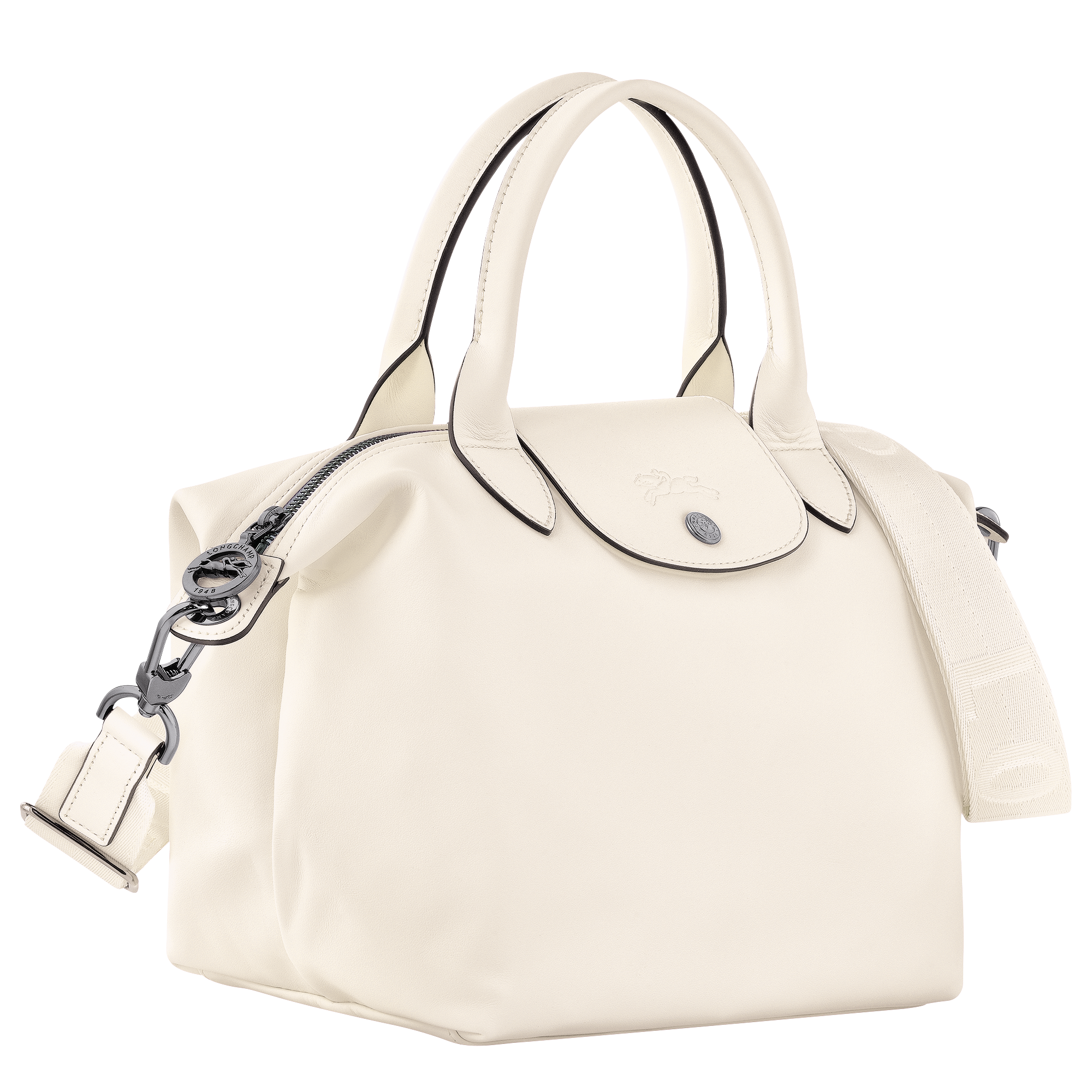 Le Pliage Xtra Small Leather Handbag Ecru