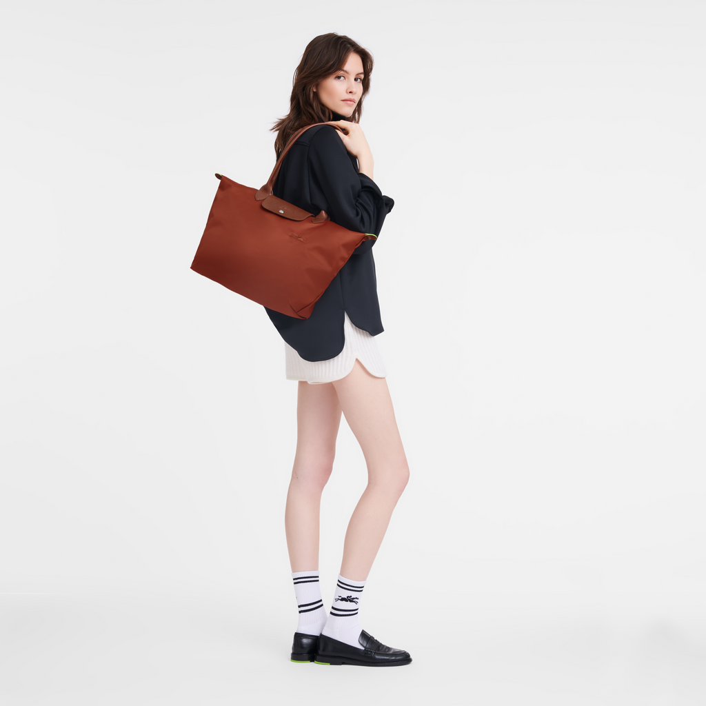 Le Pliage Green Large Tote Bag Chestnut