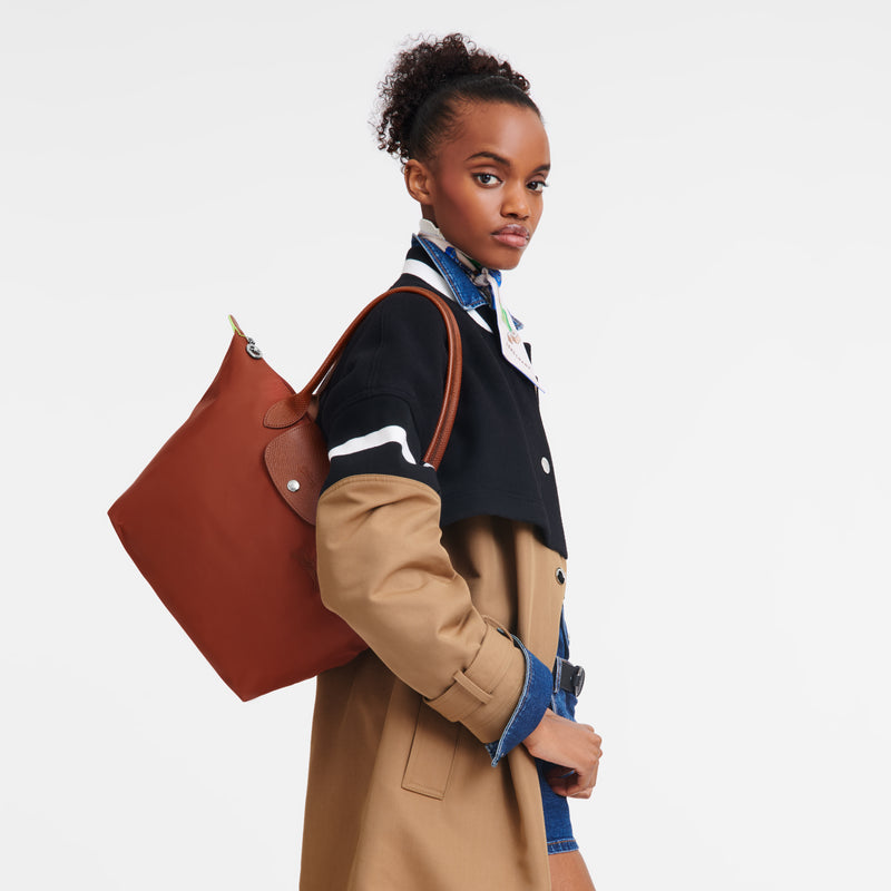 Le Pliage Green Medium Tote Bag Chestnut