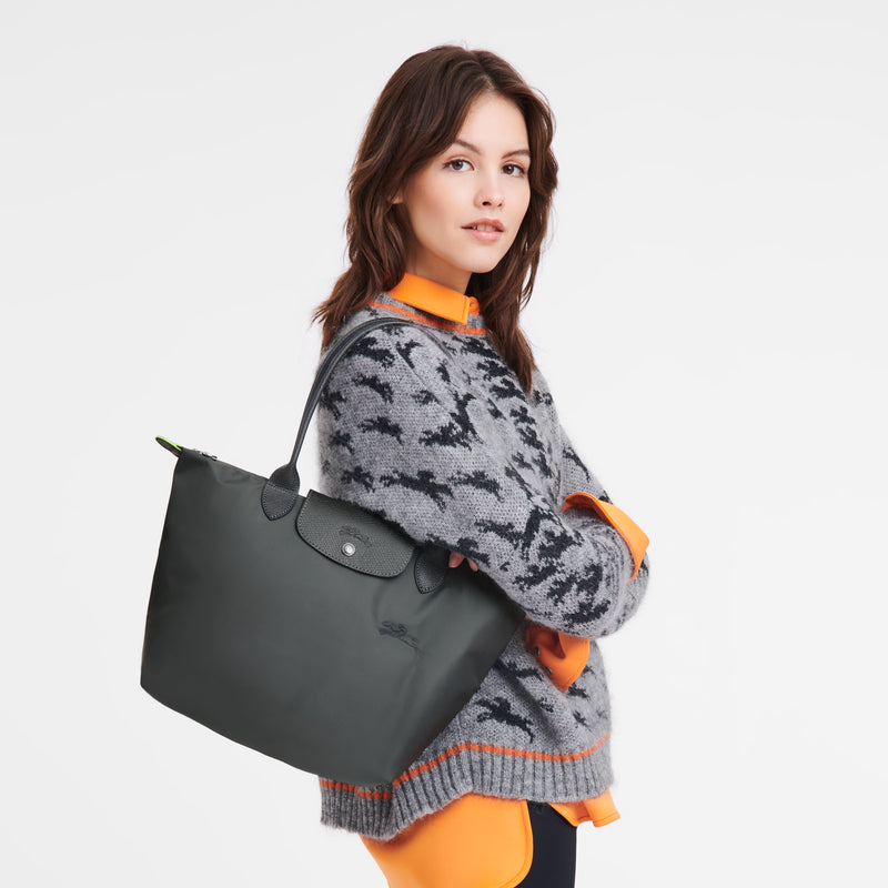 Le Pliage Green Medium Tote Çanta Grafit Gri